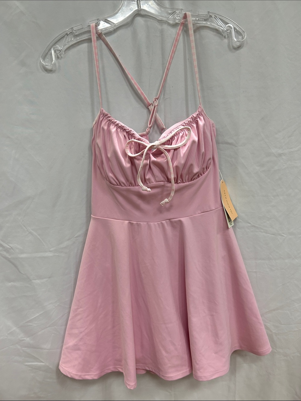 Blogilates Tie Front Twirl Dress In Pink